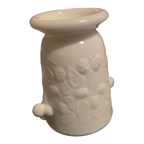 Antique EAPG Hobbs Brockunier MILK GLASS Spooner BLACKBERRY PATTERN 1870 AQ UC. - Picture 13 of 16